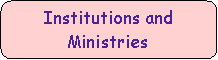 Rounded Rectangle: Institutions and Ministries